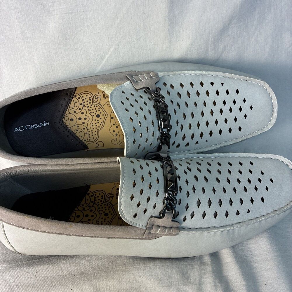 AC Casuals Mens Slip On Loafer Driving Comfortable Tan  Size 12 diamond pattern